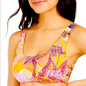 HULA Honey Palm Play Printed Bikini Swimsuit Top